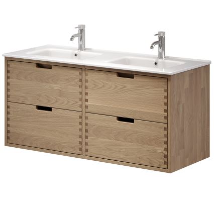 Kúpeľňová skrinka s umývadlom GRIBSKOV 120 cm béžová/dub/biela