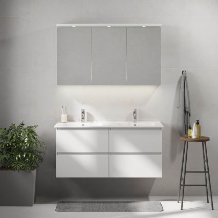 Kúpeľňová skrinka s umývadlom HELSINKI 120 cm biela