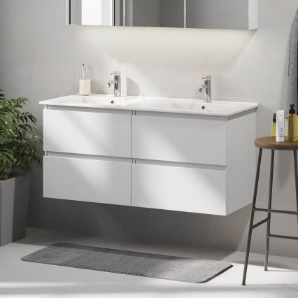 Kúpeľňová skrinka s umývadlom HELSINKI 120 cm biela