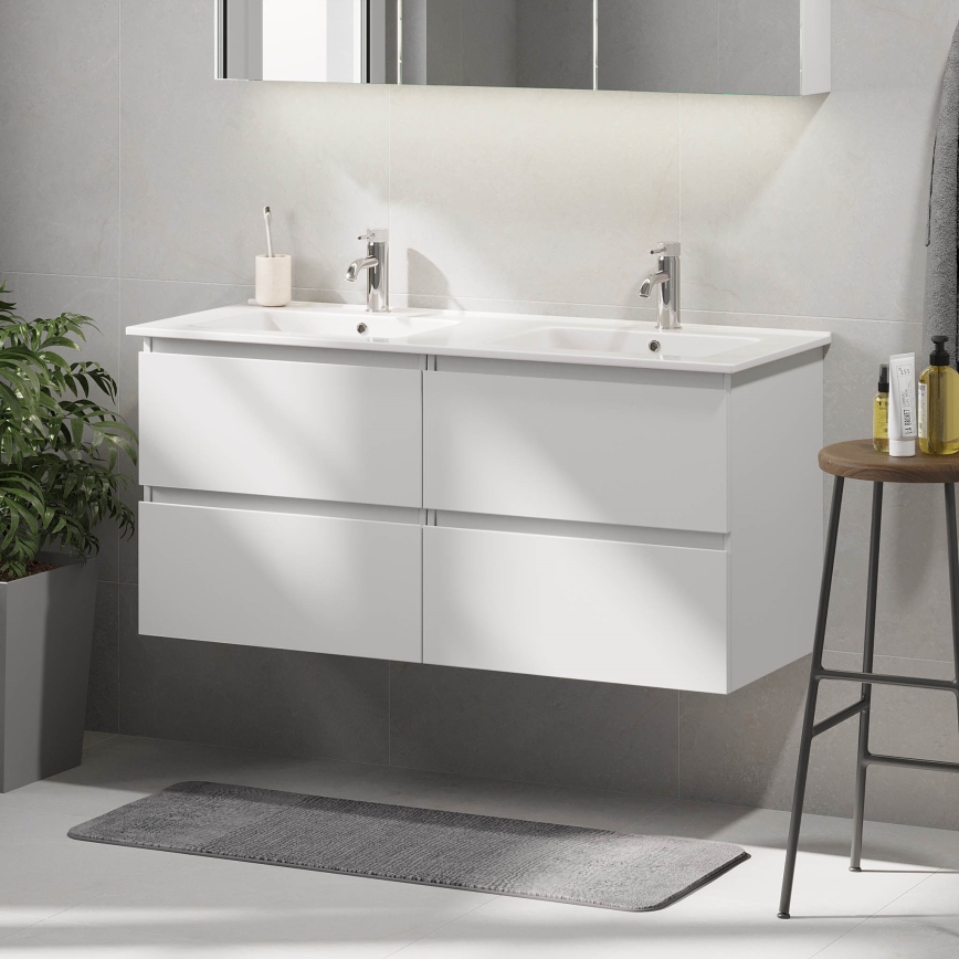 Kúpeľňová skrinka s umývadlom HELSINKI 120 cm biela