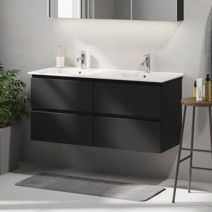 Kúpeľňová skrinka s umývadlom HELSINKI 120 cm čierna