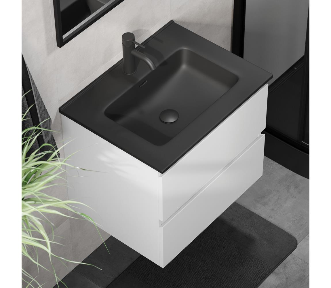 BATH DELUXE Kúpeľňová skrinka s umývadlom KENWOOD 61x52x45 cm biela/čierna BT0098+BT0126