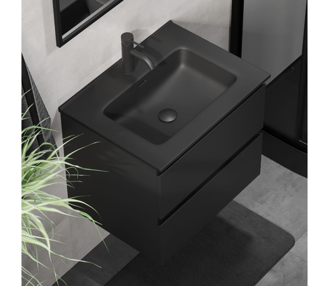 BATH DELUXE Kúpeľňová skrinka s umývadlom KENWOOD 61x52x45 cm čierna BT0097+BT0126