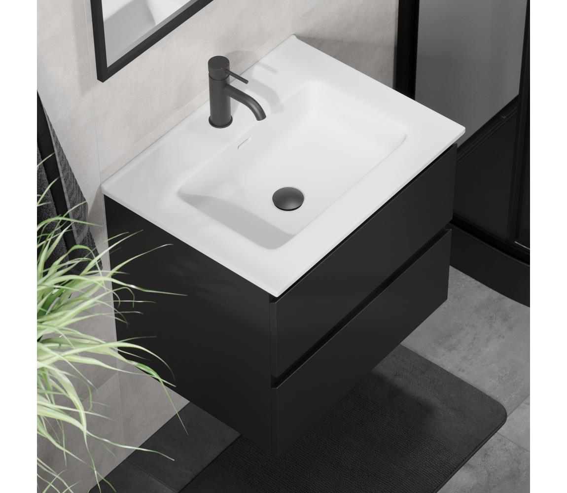 BATH DELUXE Kúpeľňová skrinka s umývadlom KENWOOD 61x52x47 cm čierna/biela BT0097+BT0127