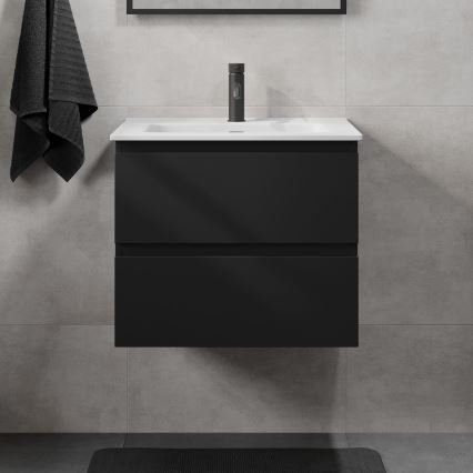 Kúpeľňová skrinka s umývadlom KENWOOD 61x52x47 cm čierna/biela