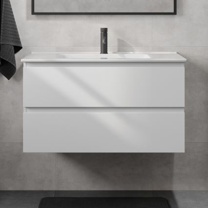Kúpeľňová skrinka s umývadlom KENWOOD, 91 cm, biela