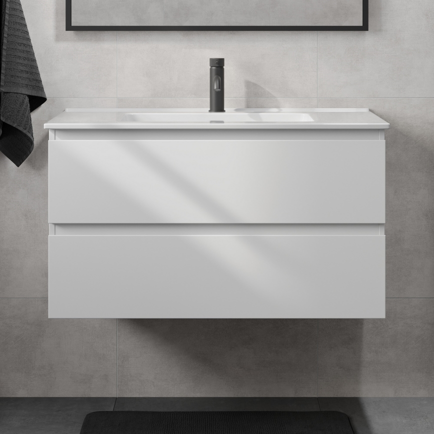Kúpeľňová skrinka s umývadlom KENWOOD, 91 cm, biela