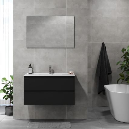 Kúpeľňová skrinka s umývadlom KENWOOD 91 cm čierna