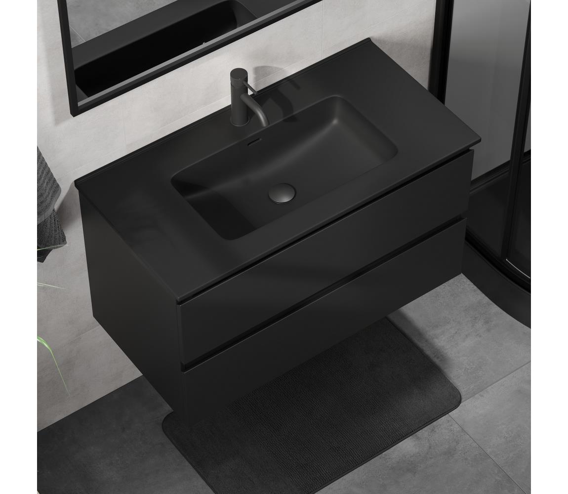 BATH DELUXE Kúpeľňová skrinka s umývadlom KENWOOD 91 cm, čierna BT0122+BT0229
