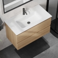 Kúpeľňová skrinka s umývadlom KENWOOD 91 cm dub/biela