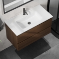 Kúpeľňová skrinka s umývadlom KENWOOD 91 cm orech/biela
