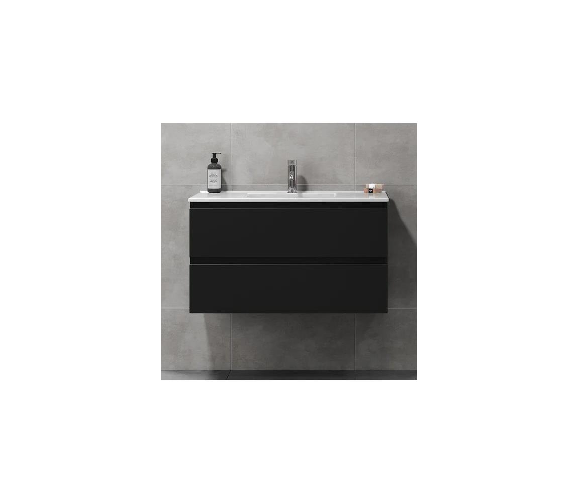 BATH DELUXE Kúpeľňová skrinka s umývadlom KENWOOD 91x50x45 cm čierna BT0122+BT0128
