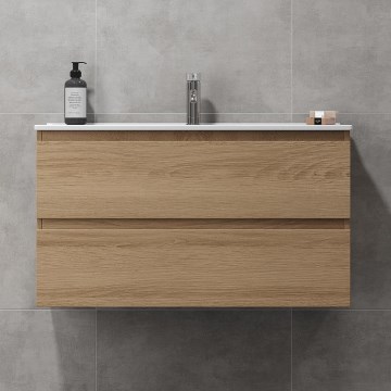 Kúpeľňová skrinka s umývadlom KENWOOD 91x50x45 cm dub