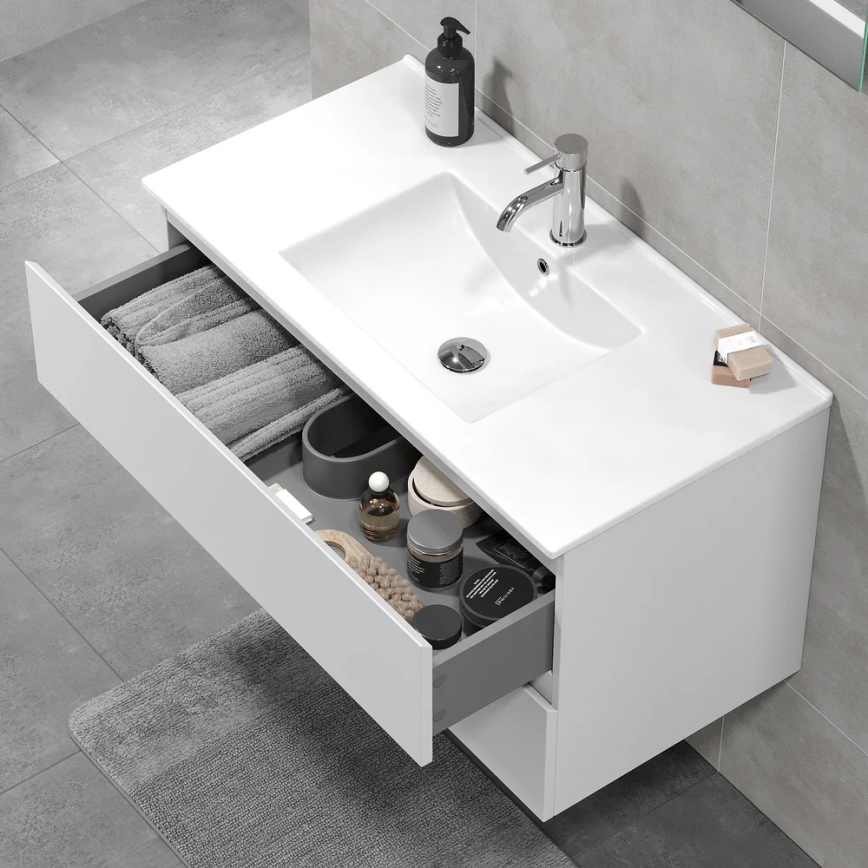 Kúpeľňová skrinka s umývadlom KENWOOD 91x50x47 cm biela
