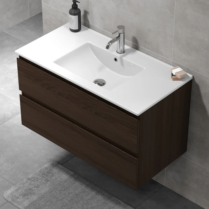 Kúpeľňová skrinka s umývadlom KENWOOD 91x50x47 cm orech