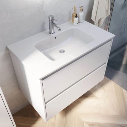 Kúpeľňová skrinka s umývadlom LYKE 80 cm biela