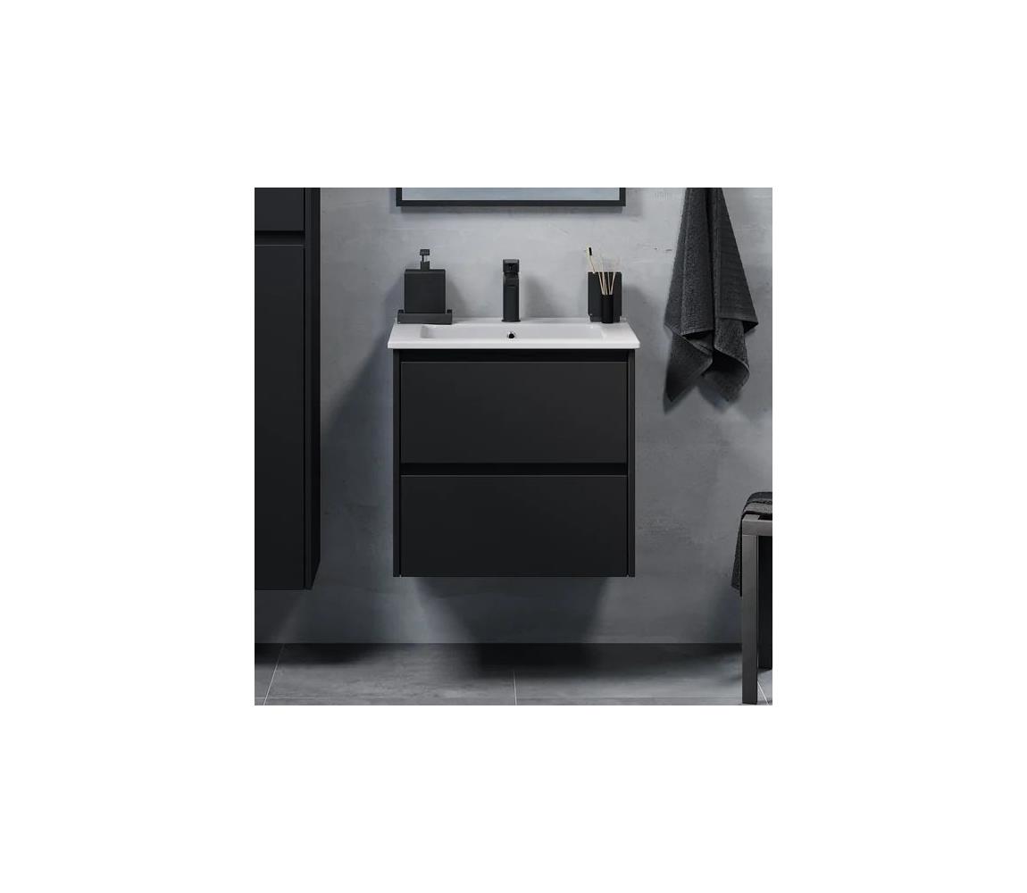 BATH DELUXE Kúpeľňová skrinka s umývadlom MOLDE 60x55x46 cm čierna 77-060-11-02-00