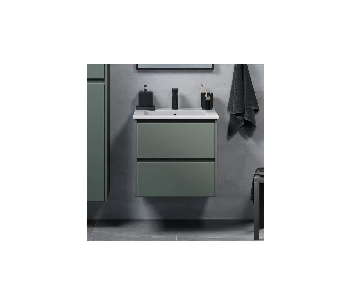 BATH DELUXE Kúpeľňová skrinka s umývadlom MOLDE 60x55x46 cm zelená 77-060-11-31-00