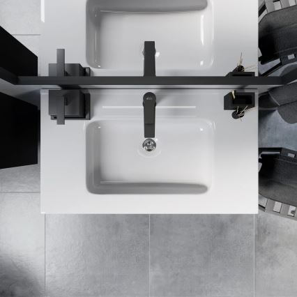 Kúpeľňová skrinka s umývadlom MOLDE 80 cm, čierna