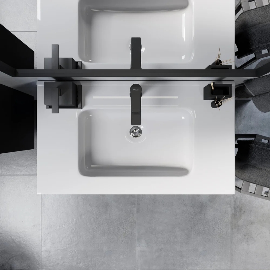 Kúpeľňová skrinka s umývadlom MOLDE 80 cm, čierna