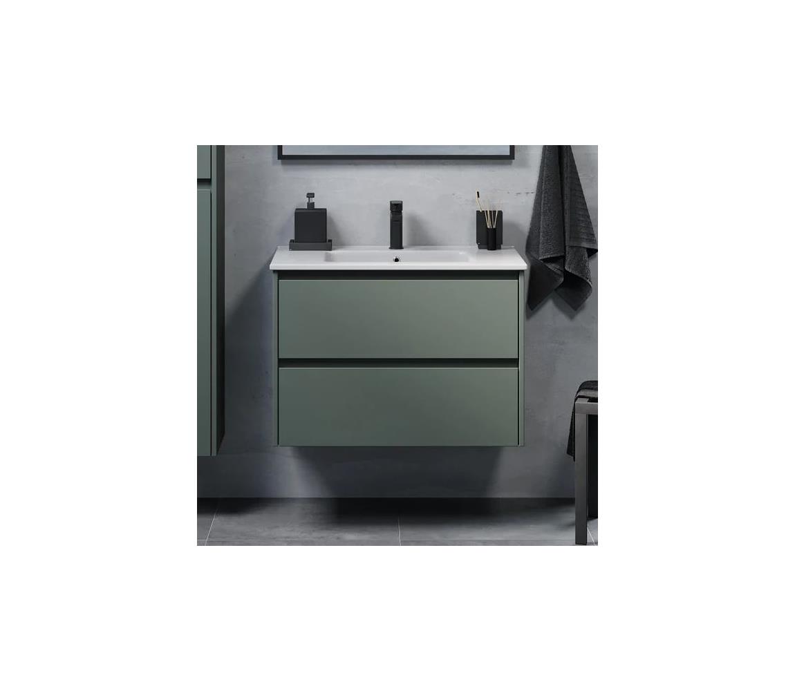 BATH DELUXE Kúpeľňová skrinka s umývadlom MOLDE 80x55x46 cm zelená 77-080-11-31-00