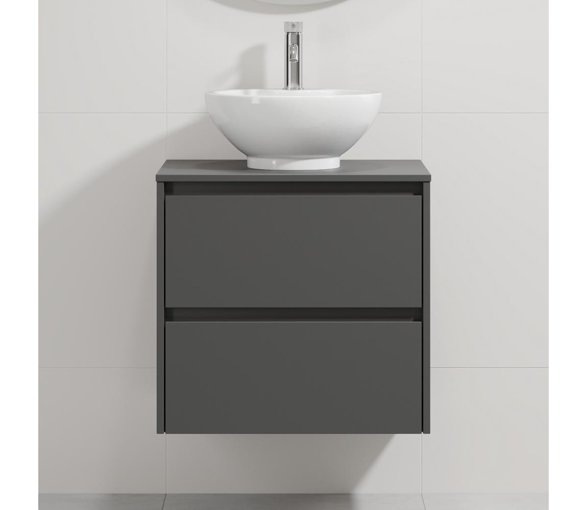 BATH DELUXE Kúpeľňová skrinka s umývadlom TRONDHEIM/DRAMMEN 60x57x46 cm antracit/biela BT0167+BT0147