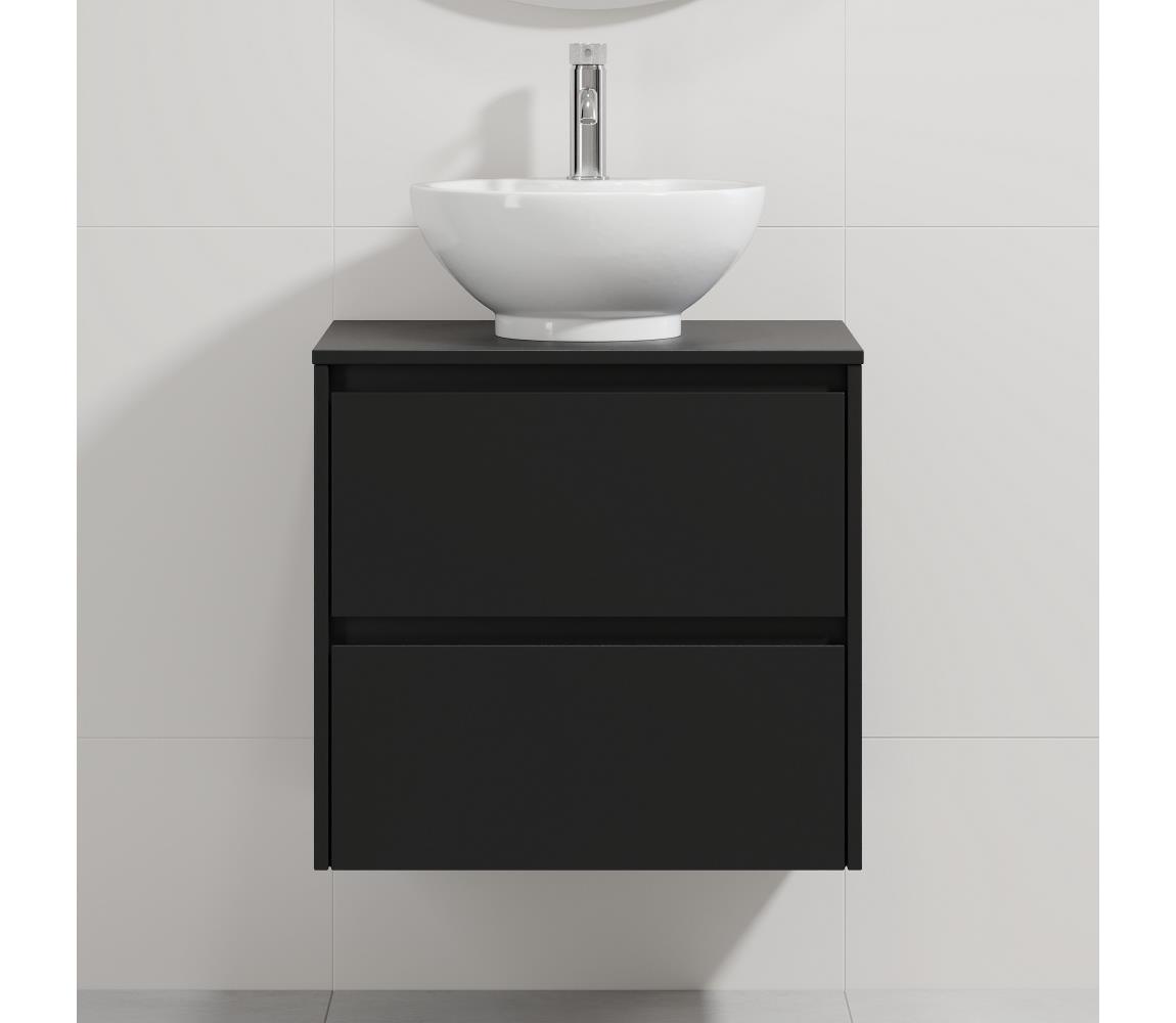BATH DELUXE Kúpeľňová skrinka s umývadlom TRONDHEIM/DRAMMEN 60x57x46 cm čierna/biela BT0167+BT0146