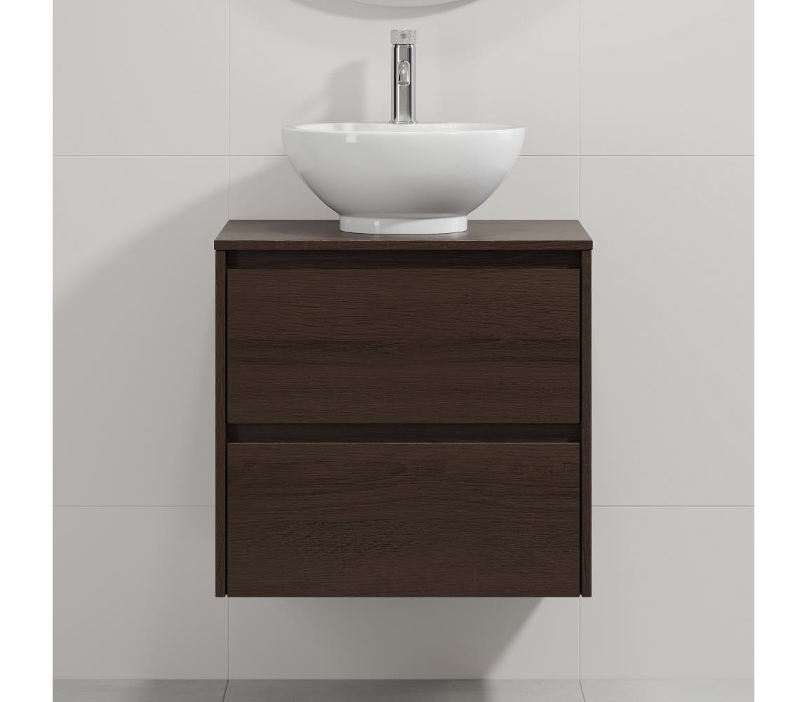 BATH DELUXE Kúpeľňová skrinka s umývadlom TRONDHEIM/DRAMMEN 60x57x46 cm orech/biela BT0167+BT0148