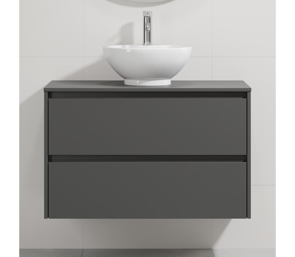 BATH DELUXE Kúpeľňová skrinka s umývadlom TRONDHEIM/DRAMMEN 90x57x46 cm antracit/biela BT0167+BT0152