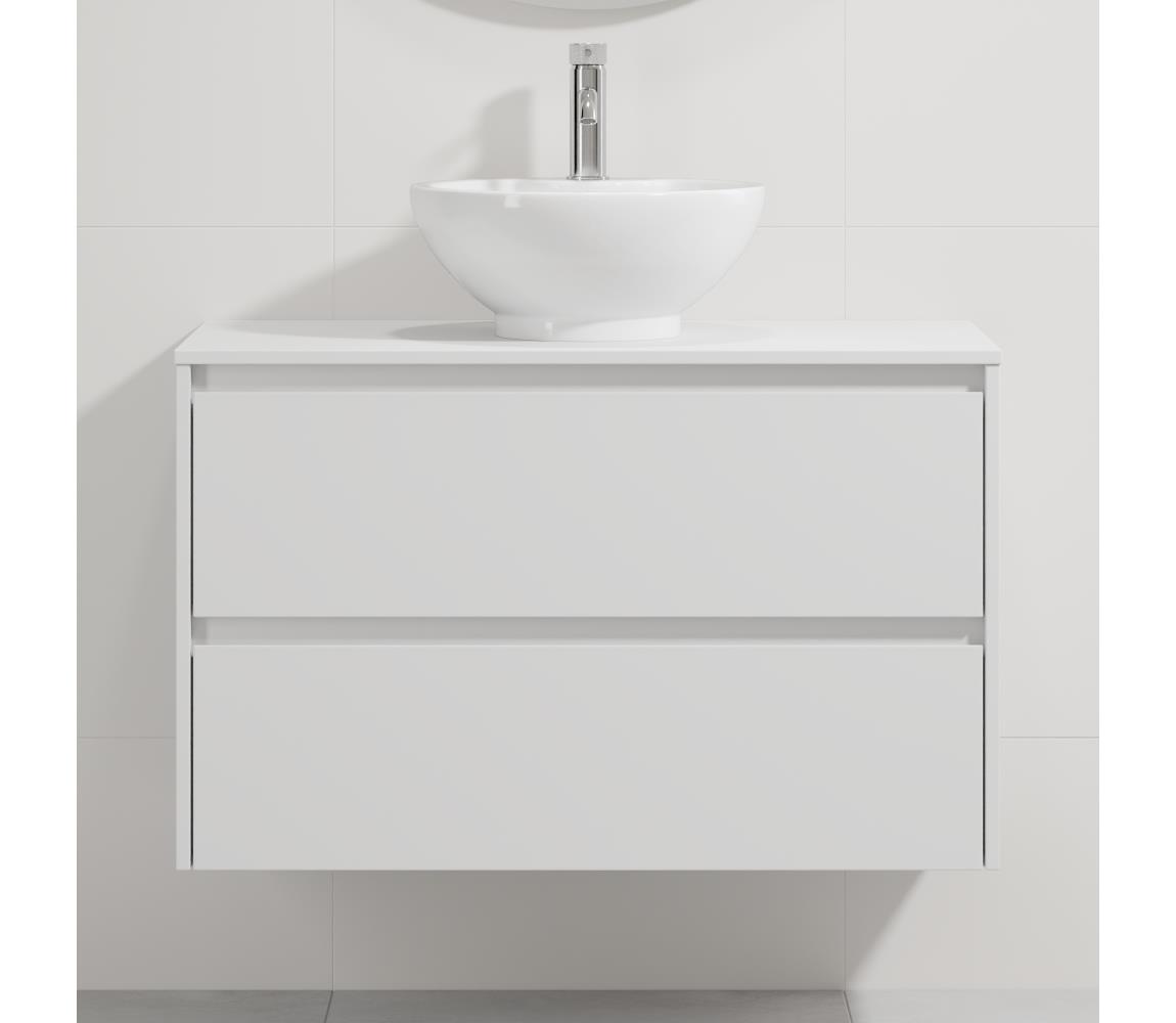 BATH DELUXE Kúpeľňová skrinka s umývadlom TRONDHEIM/DRAMMEN 90x57x46 cm biela BT0167+BT0150