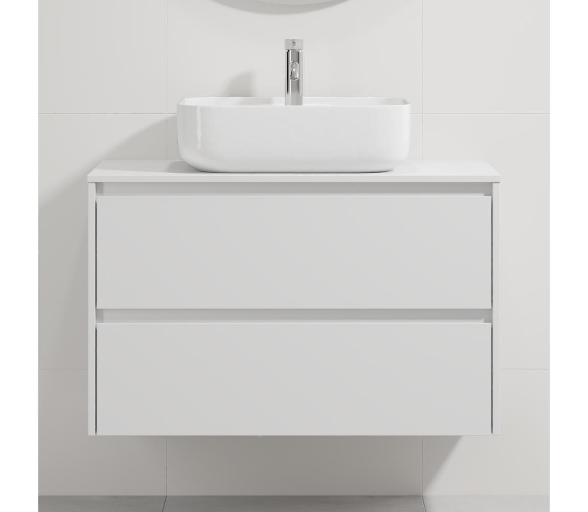 BATH DELUXE Kúpeľňová skrinka s umývadlom TRONDHEIM/KRISTIANSAND 90x57x46 cm biela BT0168+BT0150