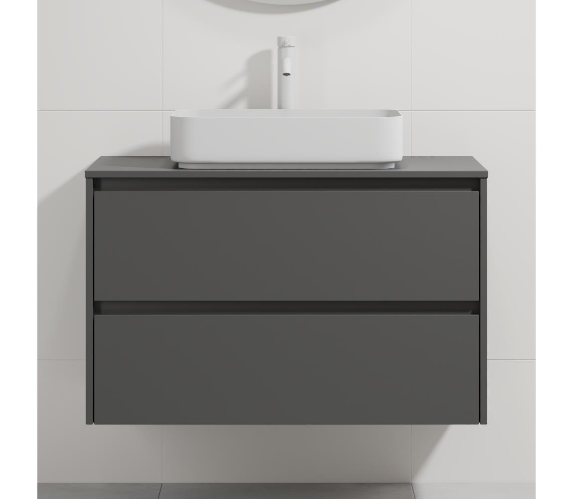 BATH DELUXE Kúpeľňová skrinka s umývadlom TRONDHEIM/LJORDAL 90x57x46 cm antracit/biela BT0169+BT0152