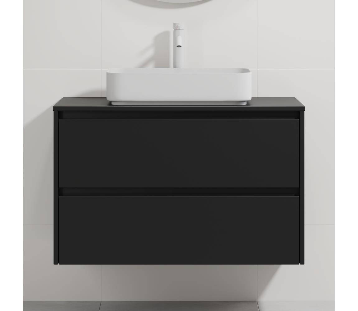 BATH DELUXE Kúpeľňová skrinka s umývadlom TRONDHEIM/LJORDAL 90x57x46 cm čierna/biela BT0169+BT0151