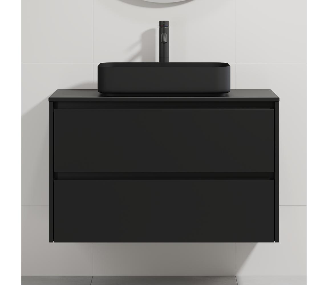 BATH DELUXE Kúpeľňová skrinka s umývadlom TRONDHEIM/LJORDAL 90x57x46 cm čierna BT0170+BT0151