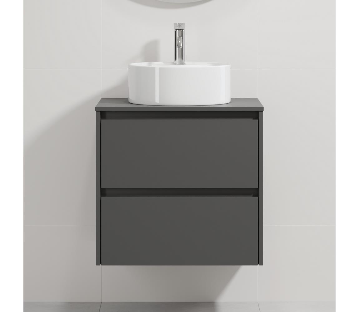 BATH DELUXE Kúpeľňová skrinka s umývadlom TRONDHEIM/VIKEDAL 60x57x46 cm antracit/biela BT0160+BT0147