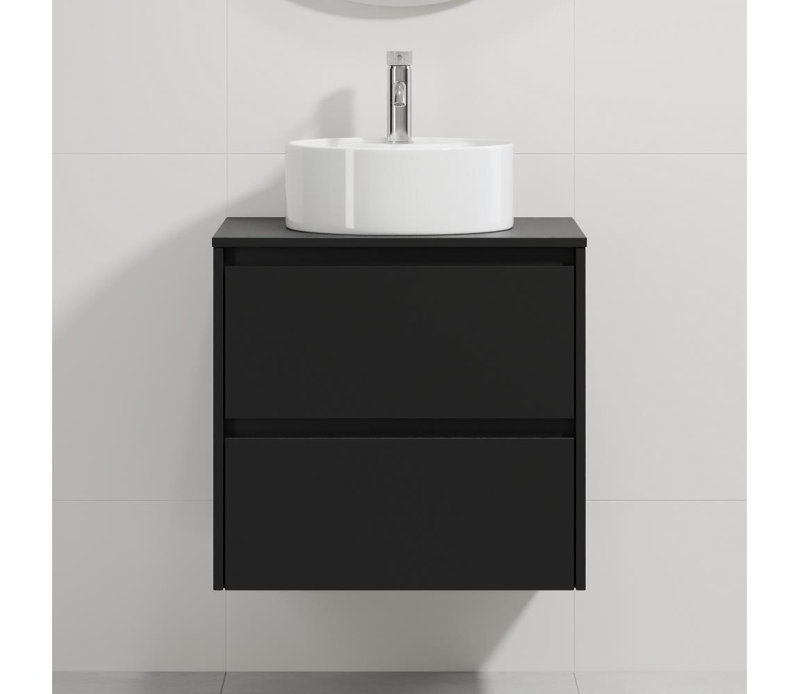 BATH DELUXE Kúpeľňová skrinka s umývadlom TRONDHEIM/VIKEDAL 60x57x46 cm čierna/biela BT0160+BT0146
