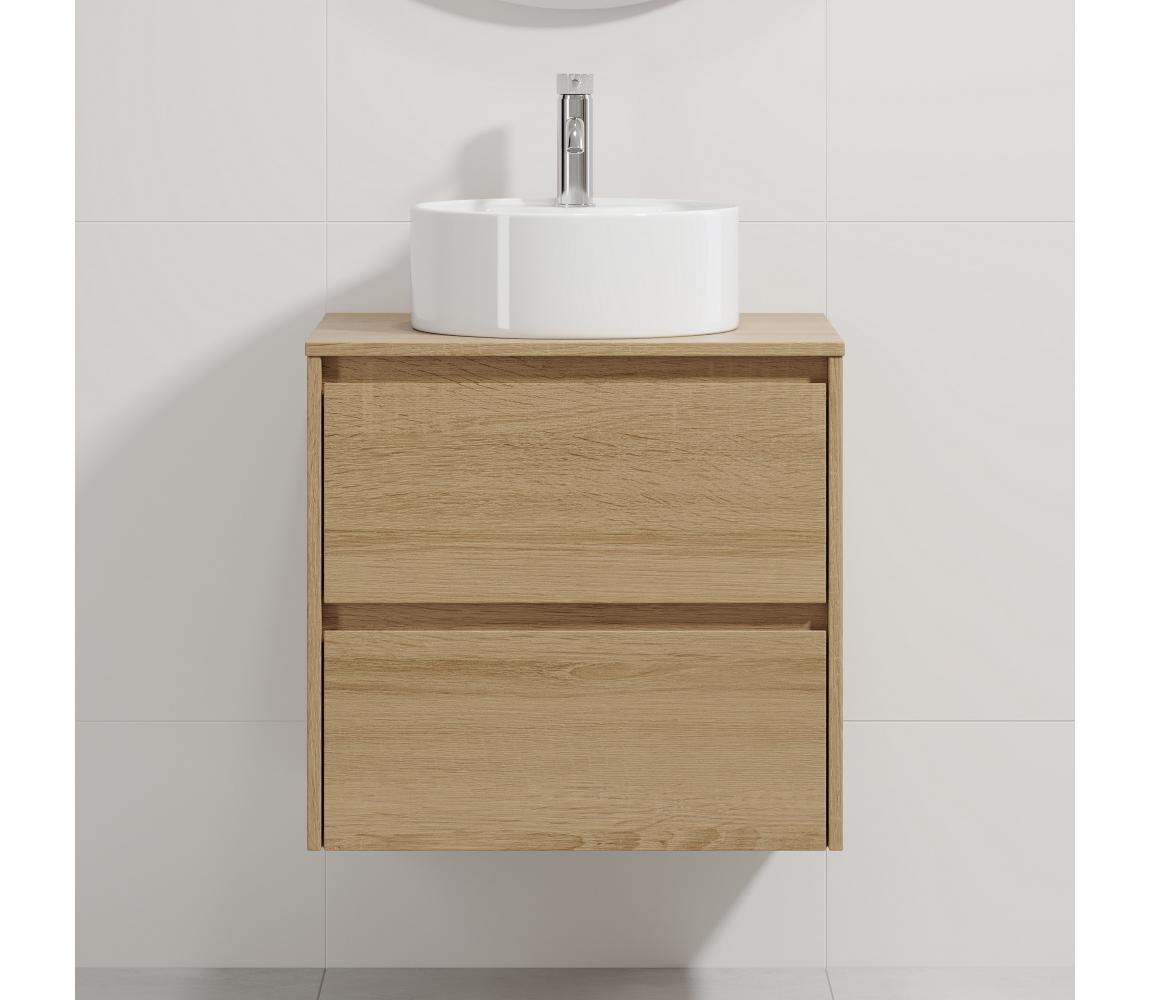 BATH DELUXE Kúpeľňová skrinka s umývadlom TRONDHEIM/VIKEDAL 60x57x46 cm dub/biela BT0160+BT0149