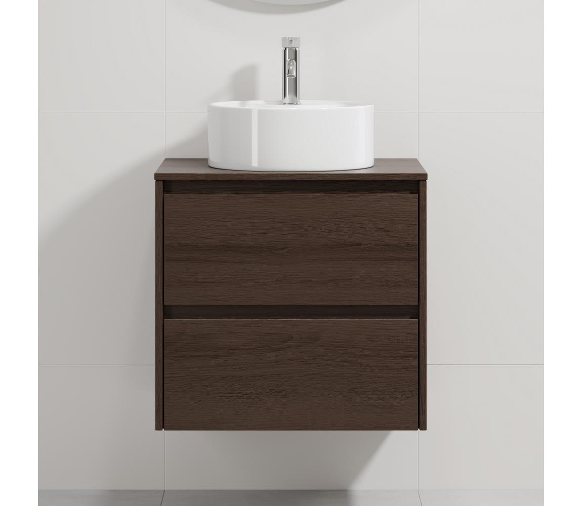 BATH DELUXE Kúpeľňová skrinka s umývadlom TRONDHEIM/VIKEDAL 60x57x46 cm orech/biela BT0160+BT0148