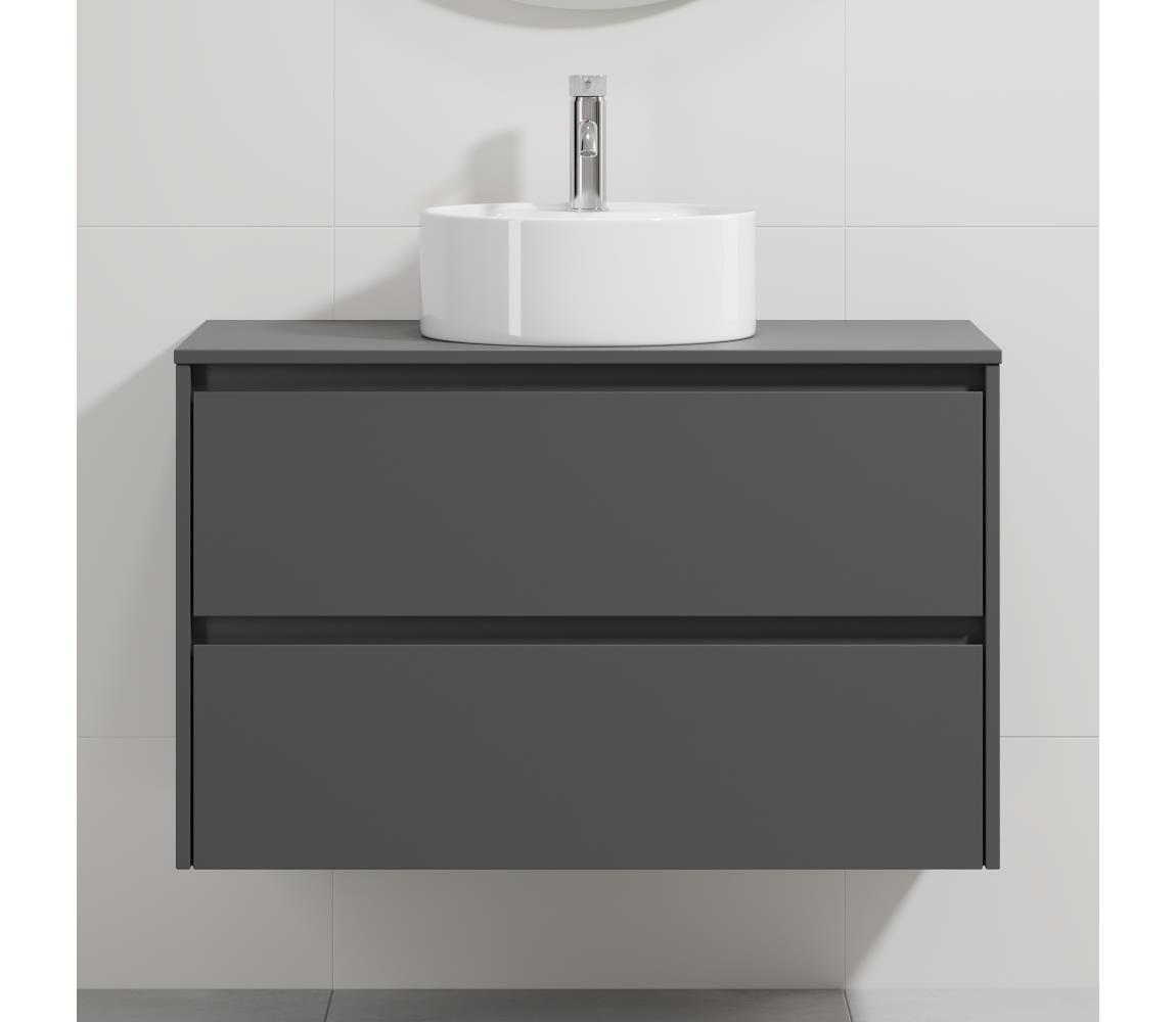 BATH DELUXE Kúpeľňová skrinka s umývadlom TRONDHEIM/VIKEDAL 90x57x46 cm antracit/biela BT0160+BT0152