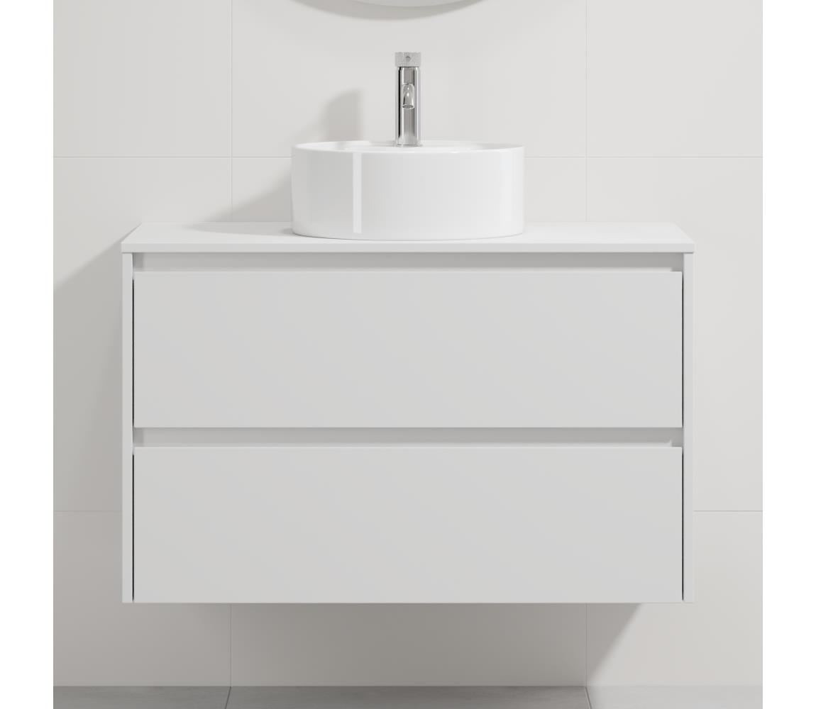 BATH DELUXE Kúpeľňová skrinka s umývadlom TRONDHEIM/VIKEDAL 90x57x46 cm biela BT0160+BT0150