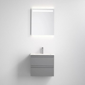 Kúpeľňová skrinka s umývadlom VIGO + LED nástenné zrkadlo s podsvietením LED/10W/230V IP44 sivá