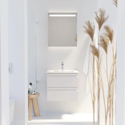 Kúpeľňová skrinka s umývadlom VIGO + LED nástenné zrkadlo s podsvietením LED/10W/230V IP44 biela