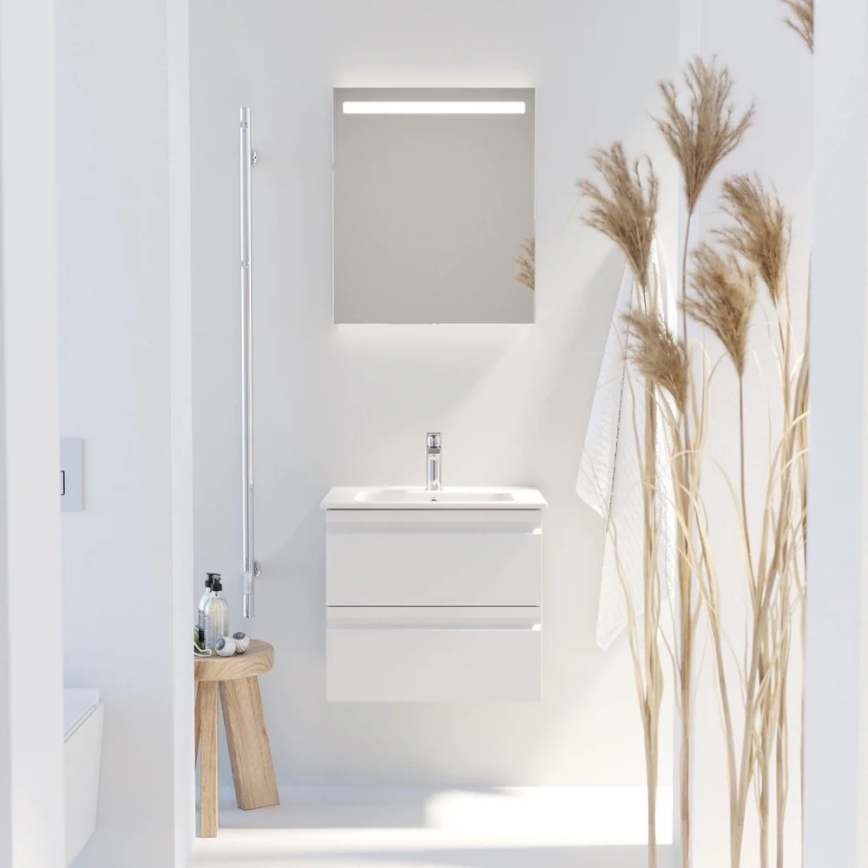 Kúpeľňová skrinka s umývadlom VIGO + LED nástenné zrkadlo s podsvietením LED/10W/230V IP44 biela