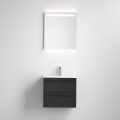 Kúpeľňová skrinka s umývadlom VIGO + nástenné LED zrkadlo s podsvietením LED/10W/230V IP44 v čiernom prevedení