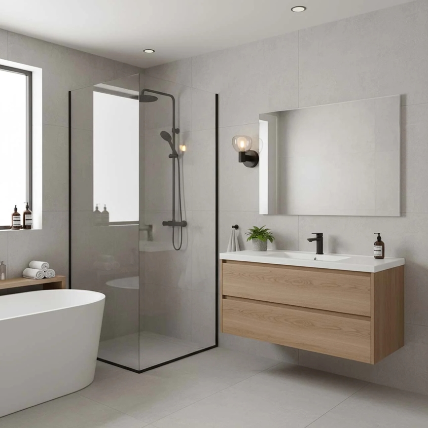 Kúpeľňové nástenné svietidlo POLA 1xG9/5W/230V IP44 čierne/číre