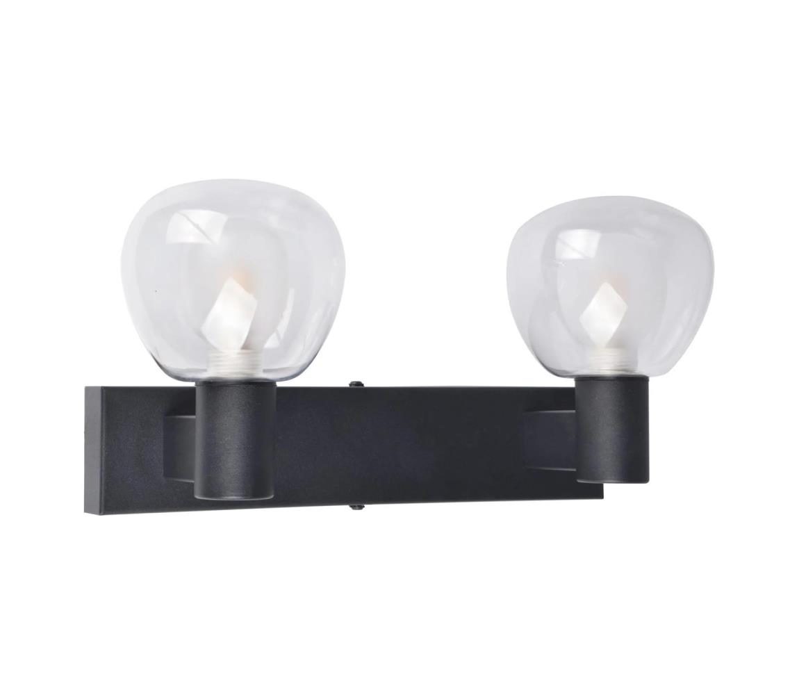 Kúpeľňové nástenné svietidlo POLA 2xG9/5W/230V IP44 čierne/číre 336026