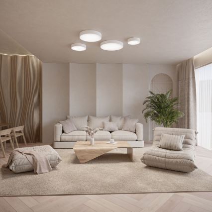 Kúpeľňové stropné svietidlo CLEO 4xE27/24W/230V pr. 50 cm biela IP54