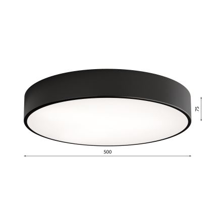 Kúpeľňové stropné svietidlo CLEO 4xE27/24W/230V pr. 50 cm čierna IP54