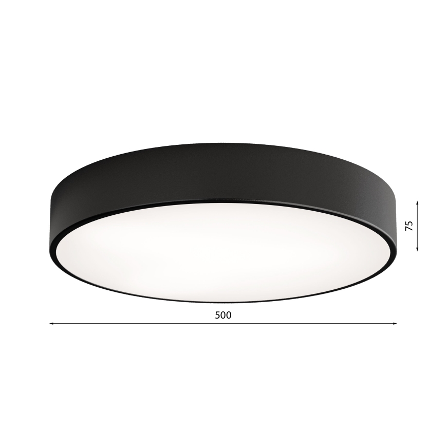 Kúpeľňové stropné svietidlo CLEO 4xE27/24W/230V pr. 50 cm čierna IP54