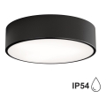 Kúpeľňové stropné svietidlo CLEO so snímačom, 2×E27, 24 W, 230 V, priemer 30 cm, čierne, IP54